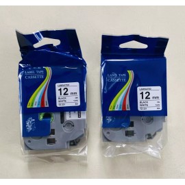 MarkDomain TZE-231 Label Maker Tape, 12mm Compatible With Brother P-Touch, 2 Packs