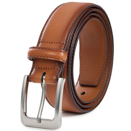 VATAN Men's Leather Dress Belts Handmade Classic Every Day Leather Belt with Prong Buckle for Men Work Business Casual (Tan, 30 (Waist 28))