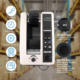 Electric Tape Cutting Machine,Automatic Tape Dispenser Cutter for Wrapping/Packing, with 999mm Cutting Length for Various 8-50mm Width Tapes