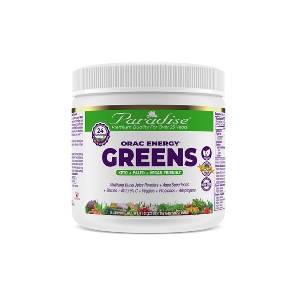 Paradise Herbs ORAC Energy Greens Extract, Organic Grass Juice Powder,