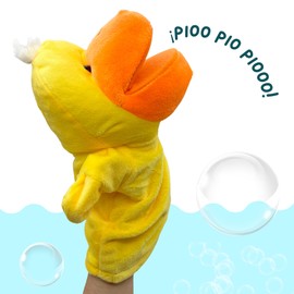 PLAYZOCO Hand Puppet with Chicken, Hand Puppet, Chicken Hand Puppet, Finger Puppet, Animal Puppet, Educational Toy, Material Cotton and PP, Size 25 cm, Chicken Design