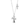 VQGRIXZCE S925 Sterling Silver Dainty Double Christian Faith Cross pendent