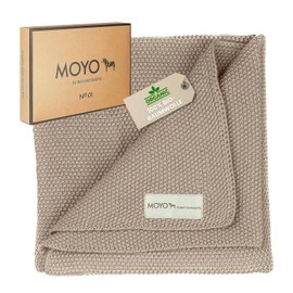 MOYO Baby Blanket Made of 100% Organic Cotton I Rustling Hazel Branch I 75 x 100 cm I Breathable Cuddly Blanket I Soft Baby Bed Blanket for Boys and Girls I Cotton Blanket Birth