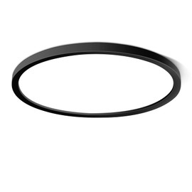 9 Inch Black LED Flush Mount Ceiling Light, 5000K Daylight White Low Profile LED Ceiling Light, 18W 1800LM, Round Slim Flat Ceiling Lights Fixture for Closets Bedroom Hallway Stairwells Porch