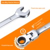 sourcing map 3pcs Flex-Head Ratcheting Wrench 8/9/10mm 180° Rotating Head