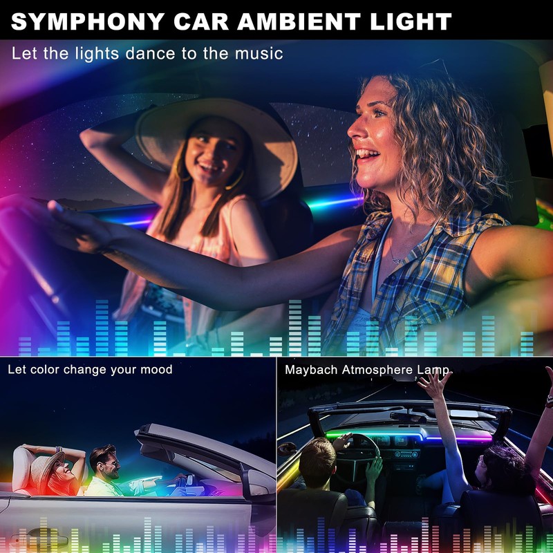 Dreamcolor Acrylic Interior Car LED Strip Light with Wireless APP,