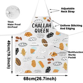 MYSOMY Challah Apron Jewish Gifts Shabbat Shalom Apron Israel Gifts Challah Queen Gift Challah Bread Apron (CHALLAH QUEEN UK)