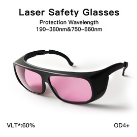 FONLAND Laser Safety Glasses OD4+ 190-380nm & 750-860nm, 808nm, 830nm, UV and Near Infrared Light Laser Safety Glasses Laser Glasses with Case