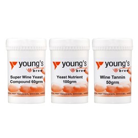 Young's 100g Yeast Nutrient, 60g Super Wine Yeast Compound, 50g Wine Tannin for Home Brew Wine, Cider, Mead