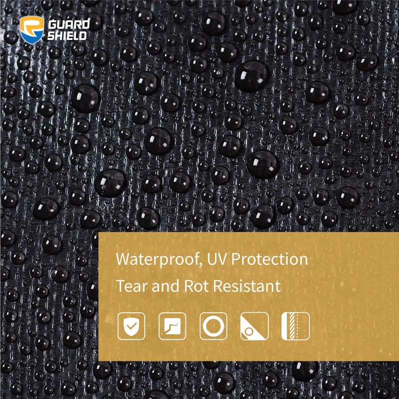 GUARD SHIELD Tarps Heavy Duty Waterproof 12x20 Feet Black Poly
