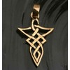 Celtic Triangle Bronze Pendant Necklace Jewellery, incl black cotton sting,