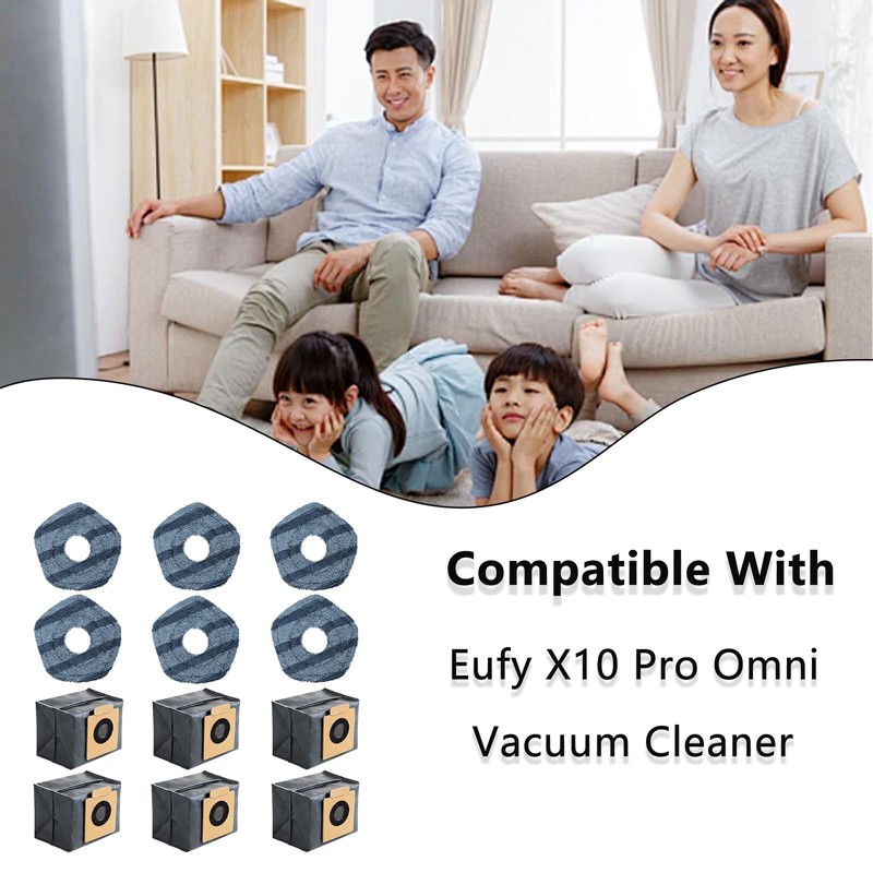 Mop Pads and Dust Bag for Eufy X10 Pro Omni
