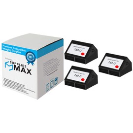 SuppliesMAX Compatible Replacement for Pitney Bowes E700/E707/E745/E747/G700 Red Postage Meter Inkjet (3/PK) (769-0_3PK)