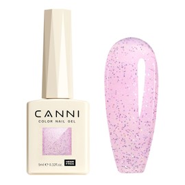 CANNI 1 Pcs Pink Glitter Gel Nail Polish, Shimmer Sparkly Pink Colors Gel Polish Soak Off Led Nail Art Gel Manicure Salon DIY