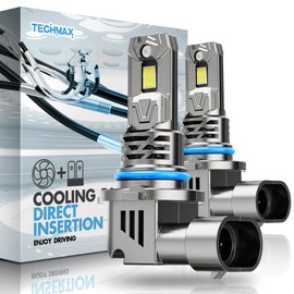 TECHMAX 9006 Bulb - 800% Super Brighter, 6500K Xenon White Fog Light Bulbs with Fan, Pack of 2