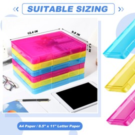CroBlissful 6 Pcs A4 paper Storage Box file Portable Project Case for 8.5" x 11" Letter Paper colorful Storage Containers Documents Magazines Holder for Office Paper, Document, Magazine Storage