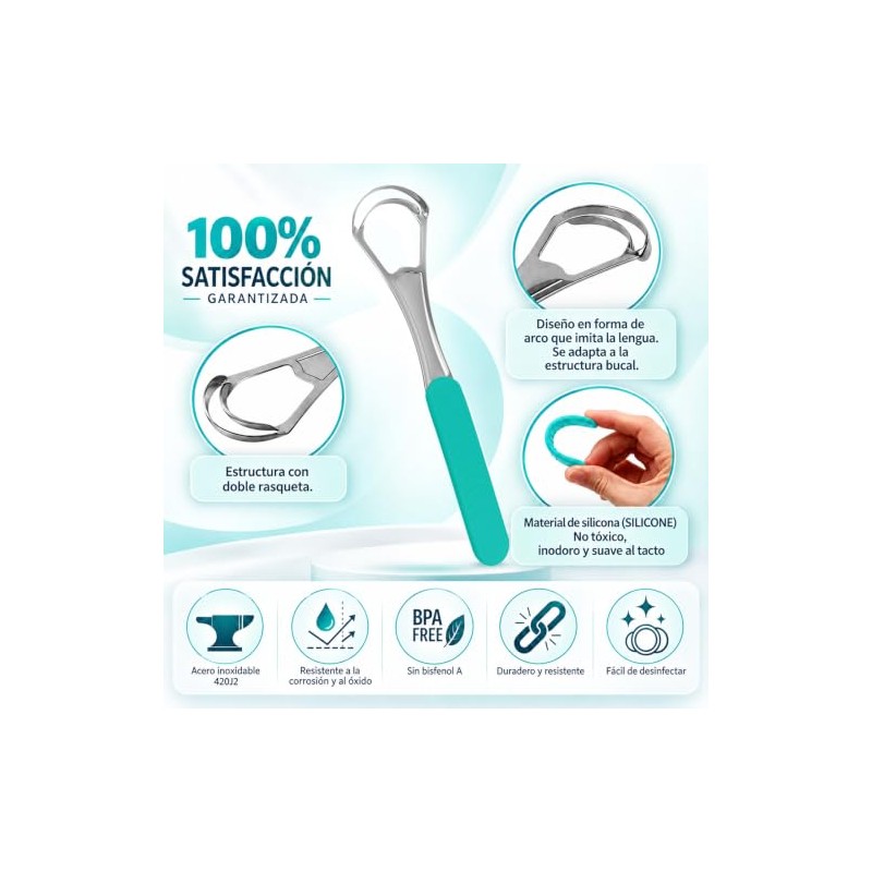 Janety Set de 3 Limpiador de Lengua, Raspador de Lengua