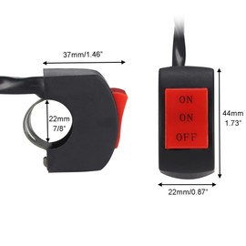 Greluma 22mm (7/8") Motorcycle Handlebar Switch Headlight Universal Fog Light On/Off Switch, 3 Wire Handlebar Mount Switch