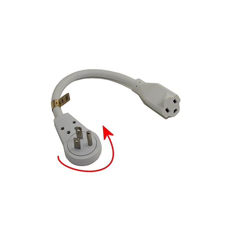 MyCableMart 6inch Extension Cord with Flat 360 Degree Rotating Swivel