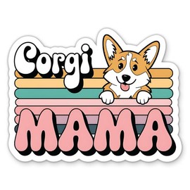 Corgi Mama Sticker - 3" Laptop Sticker - Waterproof Vinyl for Car, Phone, Water Bottle - Corgi Dog Mom Decal