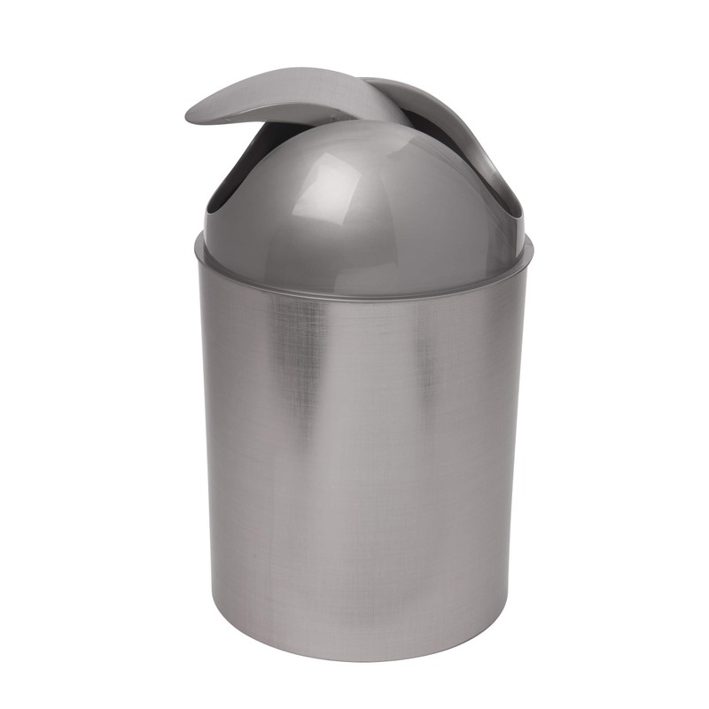 Umbra Mezzo Swing-Top Waste Can, 2.5-Gallon (9 L), Brushed Nickel/Silver