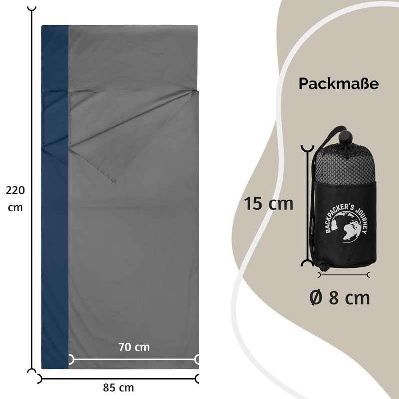 Backpacker's Journey Sleeping Bag Ultralight (Only 265 g) 100% Cotton