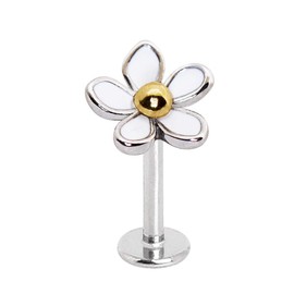 Pierced Owl 16GA Sweet White Daisy Stainless Steel Stud