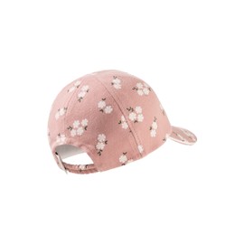 Sterntaler Baseball Cap Flowers for Girls - Peaked Cap Made of Cotton Muslin with Floral Pattern - Baseball Cap with Elastic Band, Matt Pink