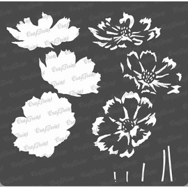 CrafTreat Layered Cosmos Flower Stencils for Painting on Wood, Wall, Tile, Canvas, Paper, Fabric and Floor - Layered Cosmos Stencil - 6x6 Inch - Reusable DIY Art and Craft Stencils Flowers and Leaves