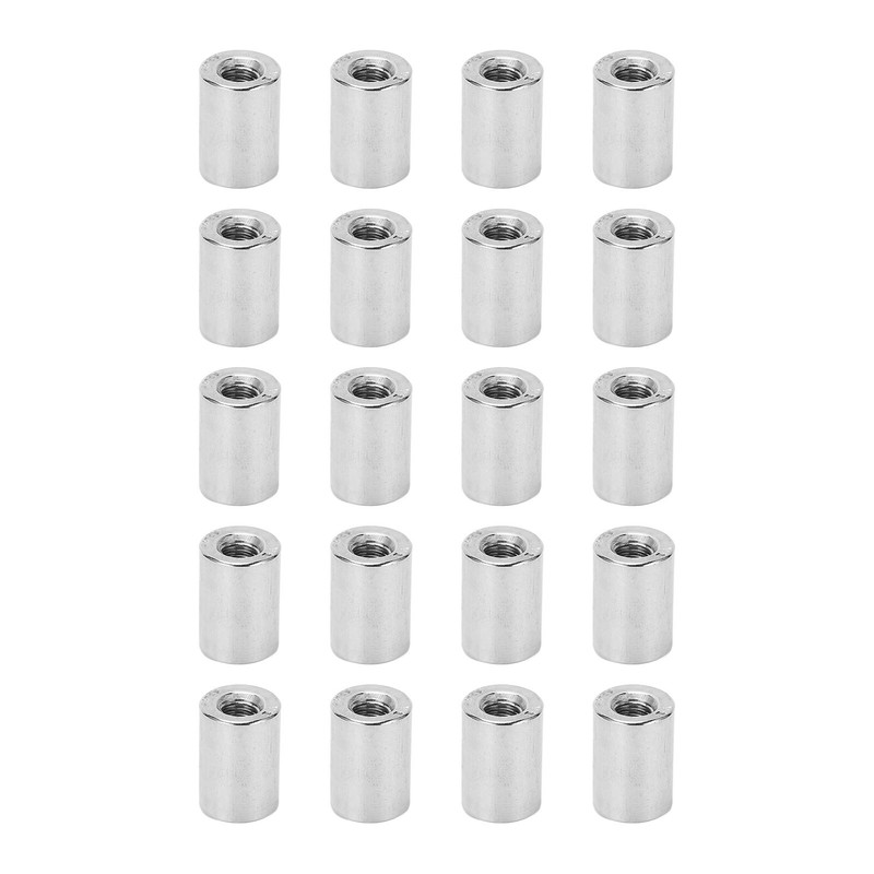 20Pcs Coupling Nut Round Rod Connector 304 Stainless Steel Female
