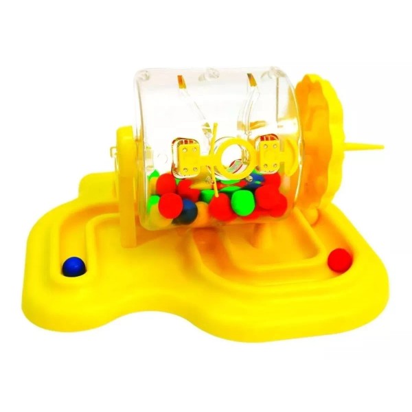 Hacer y Aprender Tómbola De Plástico, 25x27x16cm. Con 50 Canicas,