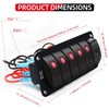 FXC 12V 24V DC 5 Gang Rocker Switch Aluminum Panel