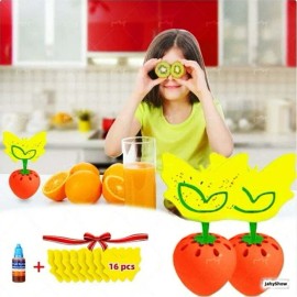 Unbranded 2-Pack Reusable Fruit Fly Traps with 16 Sticky Pads - for Kitchen and Plants