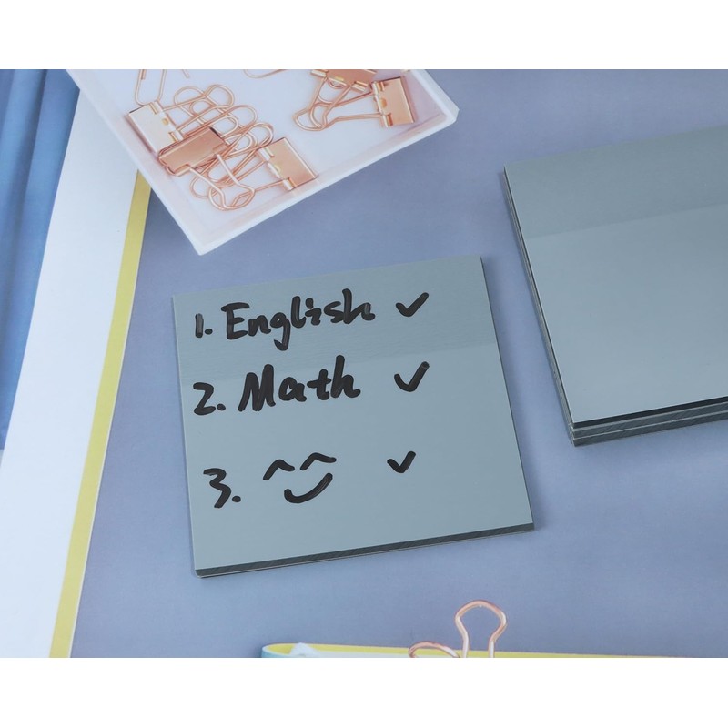 ONLYKXY 4 Pack Transparent Sticky Notes 7.6x7.6CM Self-Stick Book Tabs