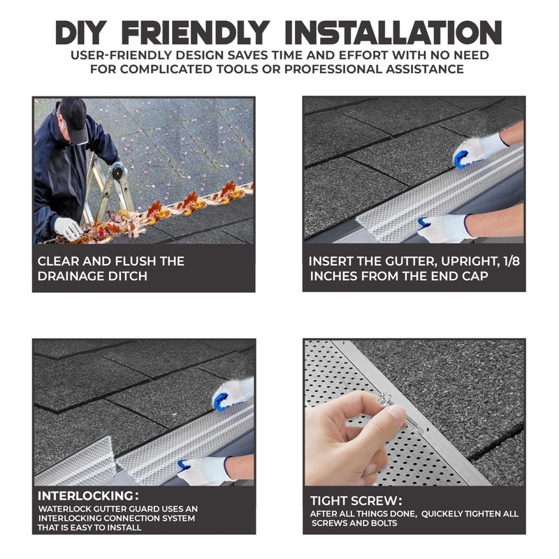 Waterlock 5" Gutter Guards Leaf Protection, Domestic Aluminum Gutter Covers