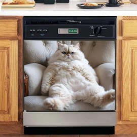 BSFHH Dishwasher & Refrigerator Magnetic Sticker Cover Panel Decal - 23"x26" Waterproof Decorative Magnet for Kitchen Appliances, Reusable Fridge Door Cover, Home Decor Stickers (Cat, 23"x26")
