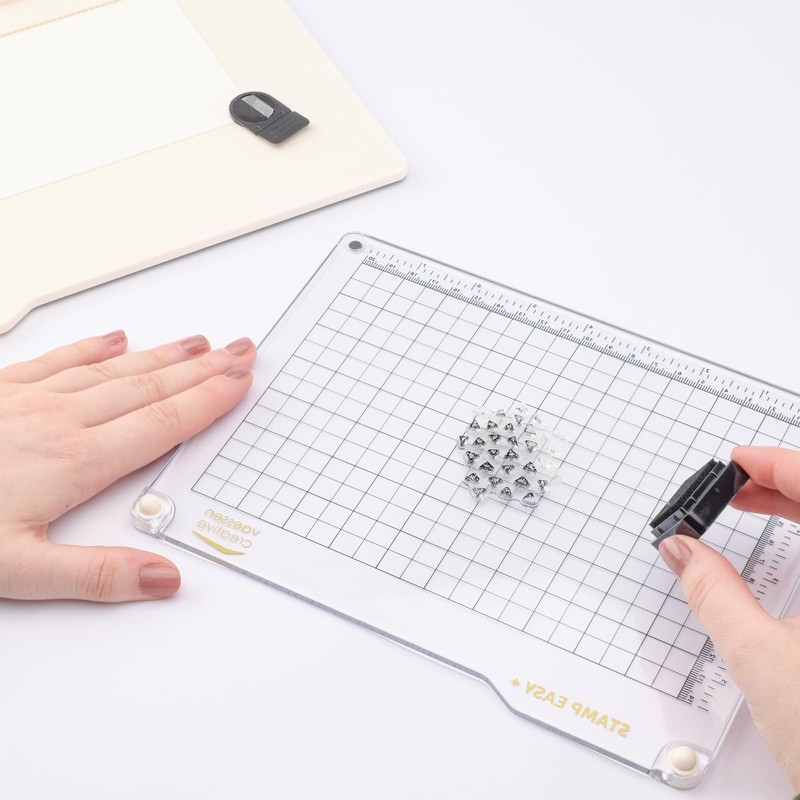 Vaessen Creative Stamp Easy+ Stamp Platform, for Precise Positioning of