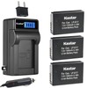 Kastar 3-Pack LP-E17 Battery and LCD AC Charger Compatible with