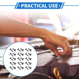 VekAuto 30 Pcs Car Fender Liner Splash Shield Bumper Cover Screw Kit Compatible for Honda Accord 08-20, Durable Metal Black License Bracket Tapping Screw Bolt