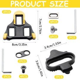 Cleats for Cycling Shoes, Spd Cleats for Road and Indoor Cycling, 2 Sets of High Performance and Durable Bike Cleats for Enhanced Grip and Stability
