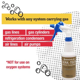 Gasoila Leak Detector Spray, 1 pt. Spray Bottle – Fast-Acting, Long-Lasting Bubbles for Pinpoint Leak Detection, Non-Toxic & Non-Corrosive, Works on All Pipe Types, Safe for Gas Lines & Air Systems