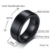 SWOPAN Men's Spinner Ring Fidget Anxiety Rings 8MM Stainless Steel