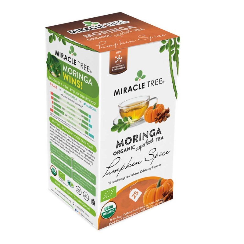 Miracle Tree - Organic Moringa Superfood Tea, 25 Individually Sealed