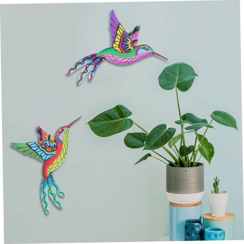 Mipcase 4Pcs Metal Hummingbird Wall Art Sturdy Iron Decor for