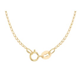 Carissima Gold Unisex 9 ct Yellow Gold 1.1 mm Open Curb Chain Necklace of Length 51 cm/20 Inch