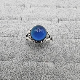 Sterling Mood Ring in Sterling Silver Plated, Color Changing Ring For Women - 7.5