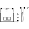 Geberit Delta50 115135111 Actuator Plate for 2 Flushes of Different