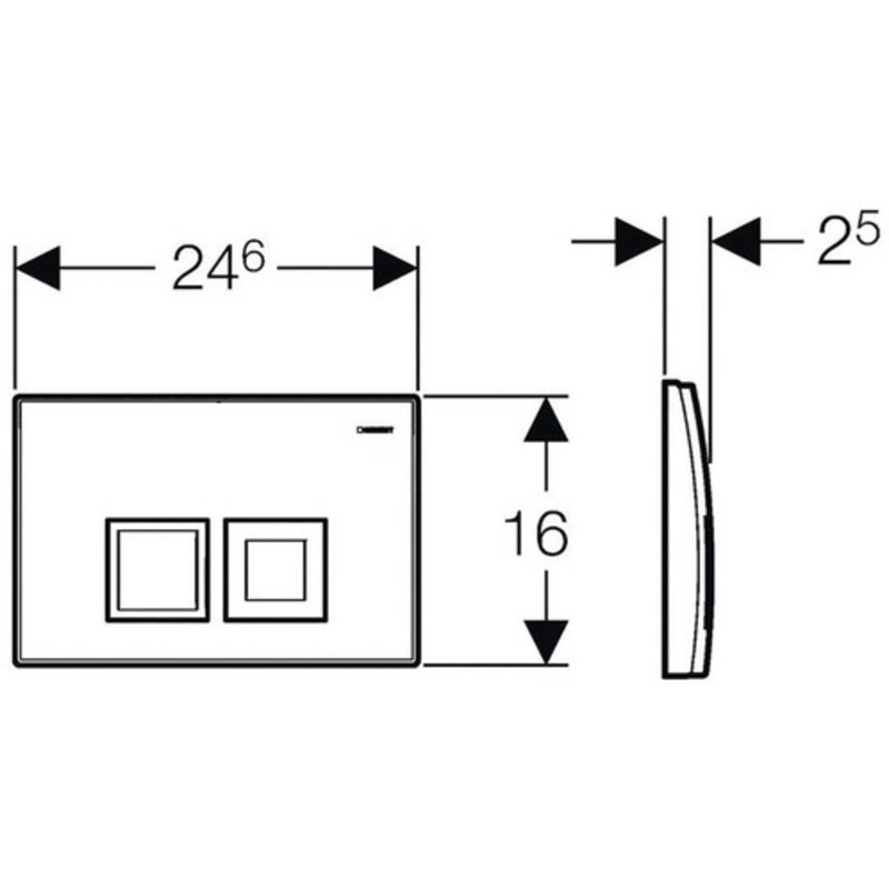 Geberit Delta50 115135111 Actuator Plate for 2 Flushes of Different