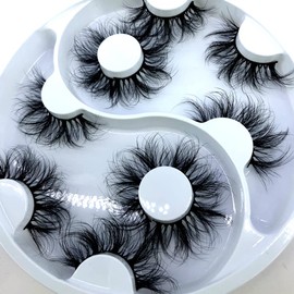 HBZGTLAD 5pairs/6 Pairs Fluffy False Eyelashes Natural Faux Mink Strip 3D Lashes Pack (WX28)