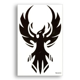 S.A.V.I Temporary Tattoo For Girls Men Women Tribal Totems Black Dragon Fire Sticker Size 19x12cm - 1pc. (8012), Black, 11 g